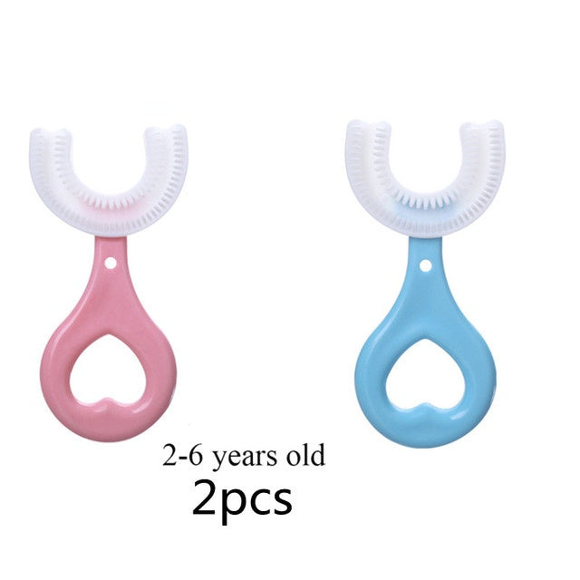 2 escovas infantil 360 graus infantil 2 a 6 anos e 6 a12 anos (kit 2 peças) - HappyShopEtc